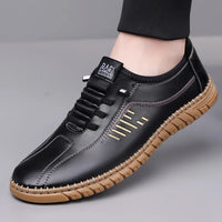 Handmade Leather Casual Men Shoes Design Sneakers Man Breathable Leather Shoes Men Outdoor Skate Shoes