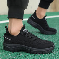 Men's Bright Yellow Outdoor Sneakers Breathable Mesh Construction Shock Absorbing Sports Shoes Stylish Trendy Adventure Footw