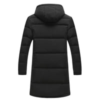 New Winter Men Black Long Duck Down Coats Hooded Casual Down Jackets Quality Male Outdoor Windproof Warm Winter Jackets Cloth