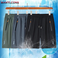 Solid Men's Beach Shorts Sports Short Pants Jogging Running Quick Dry Board Shorts Men Summer Thin Zipper Pockets Loose Botto