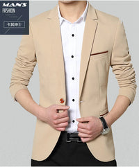 Men Business Fasion Casual Korean Style Western Suit Slim Fit Jacket Professional Formal Wedding Gift Party Clothes with Pock