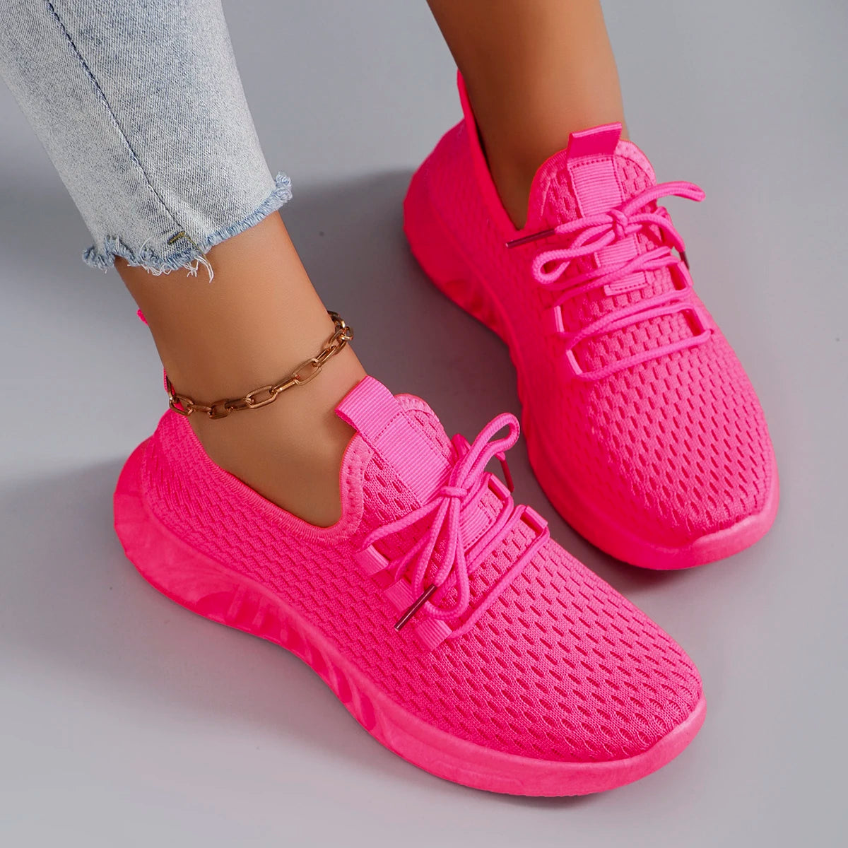 Women's summer breathable mesh flat shoes women's shoes casual sports shoes, clearance