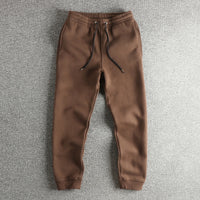 Winter New American Retron Thick Velvet Knitted Sweatpants Men's Elastic Waist Drawstring Sport Casual Straight Ankle-tied Pa