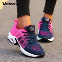 Fashion Women Lightweight Sneakers Running Shoes Outdoor Sports Shoes Breathable Mesh Comfort Running Shoes Air Cushion Lace 