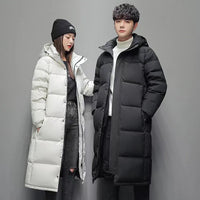 New Winter Men Black Long Duck Down Coats Hooded Casual Down Jackets Quality Male Outdoor Windproof Warm Winter Jackets Cloth