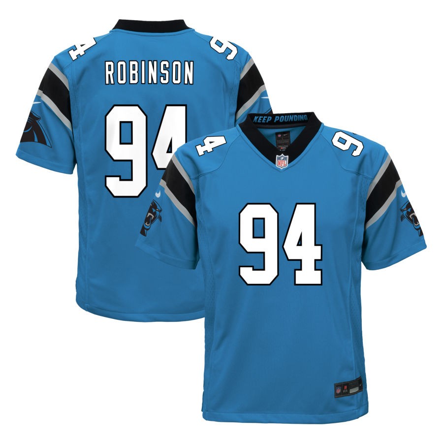 A'Shawn Robinson Youth Nike  Blue Carolina Panthers Alternate Custom Game Jersey