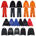 designer black hoodie sweatpants sets male long sleeve jumper tracksuit streetwear classic caps coat trend pocket loose jacket daily wear mens clothing size S-XL