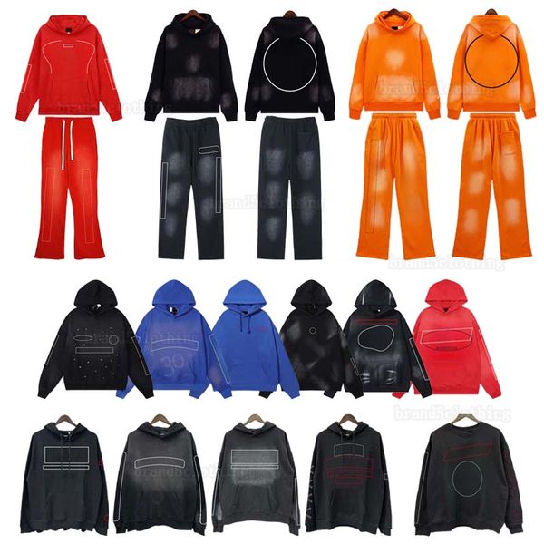 designer black hoodie sweatpants sets male long sleeve jumper tracksuit streetwear classic caps coat trend pocket loose jacket daily wear mens clothing size S-XL