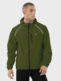 Men's UPF 50+ Waterproof Cycling Rain Jacket - Army Green / 2XL