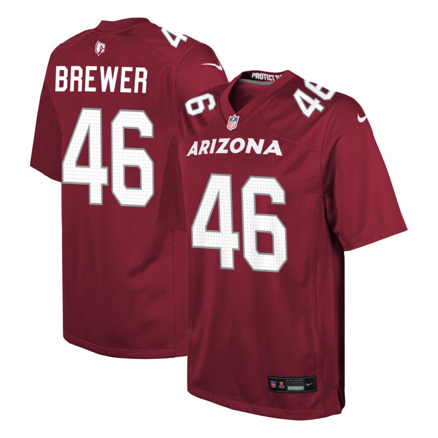 Aaron Brewer Youth Nike  Cardinal Arizona Cardinals Custom Game Jersey