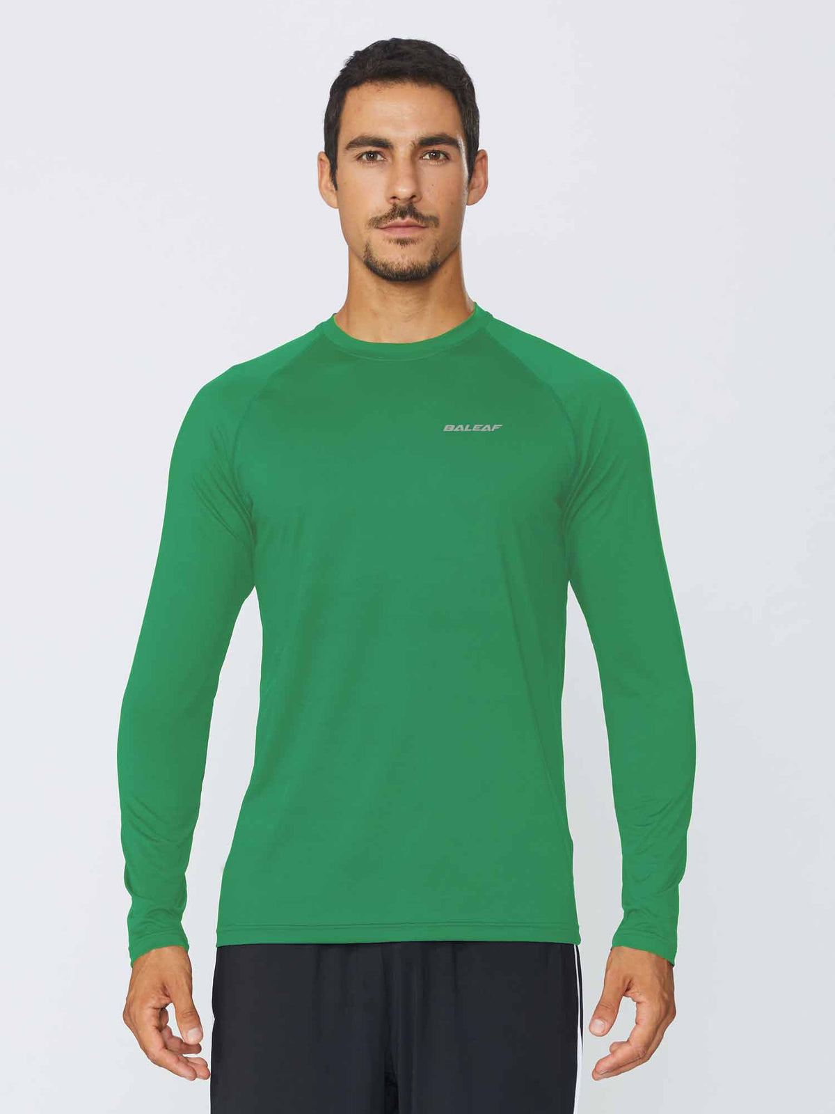 Men's Crewneck Slim-Fit Long Sleeve - Green / L