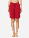 Evergreen High Rise Bermuda Shorts - Rose Red / 3XL