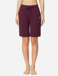Evergreen High Rise Bermuda Shorts - Burgundy Red / 3XL