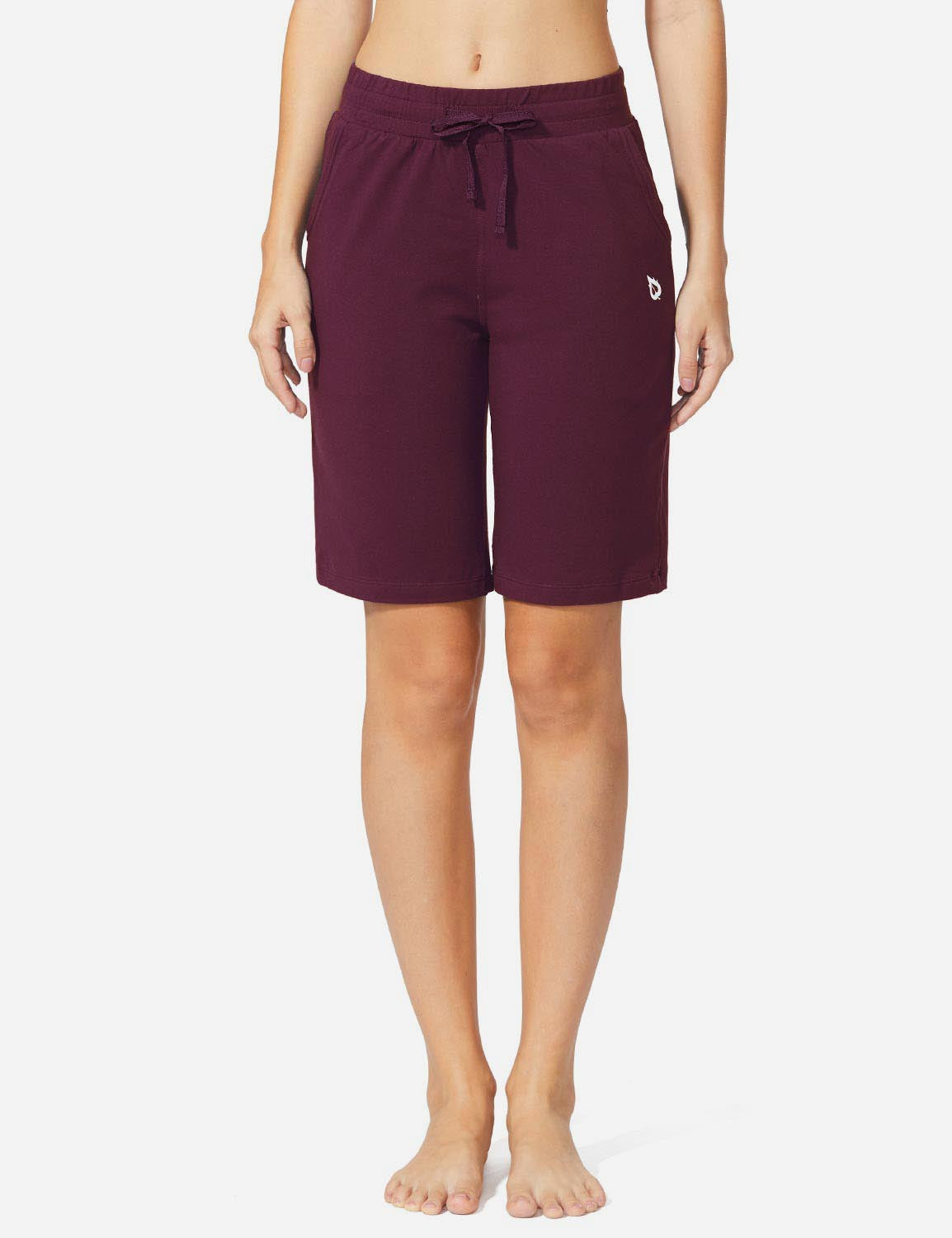 Evergreen High Rise Bermuda Shorts - Burgundy Red / 3XL