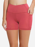 Women's 5" High-Waisted Compression Biker Shorts - Rose Red / 2XL