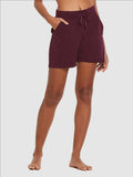 Women's Cotton Lounge Shorts - Wine Red / S