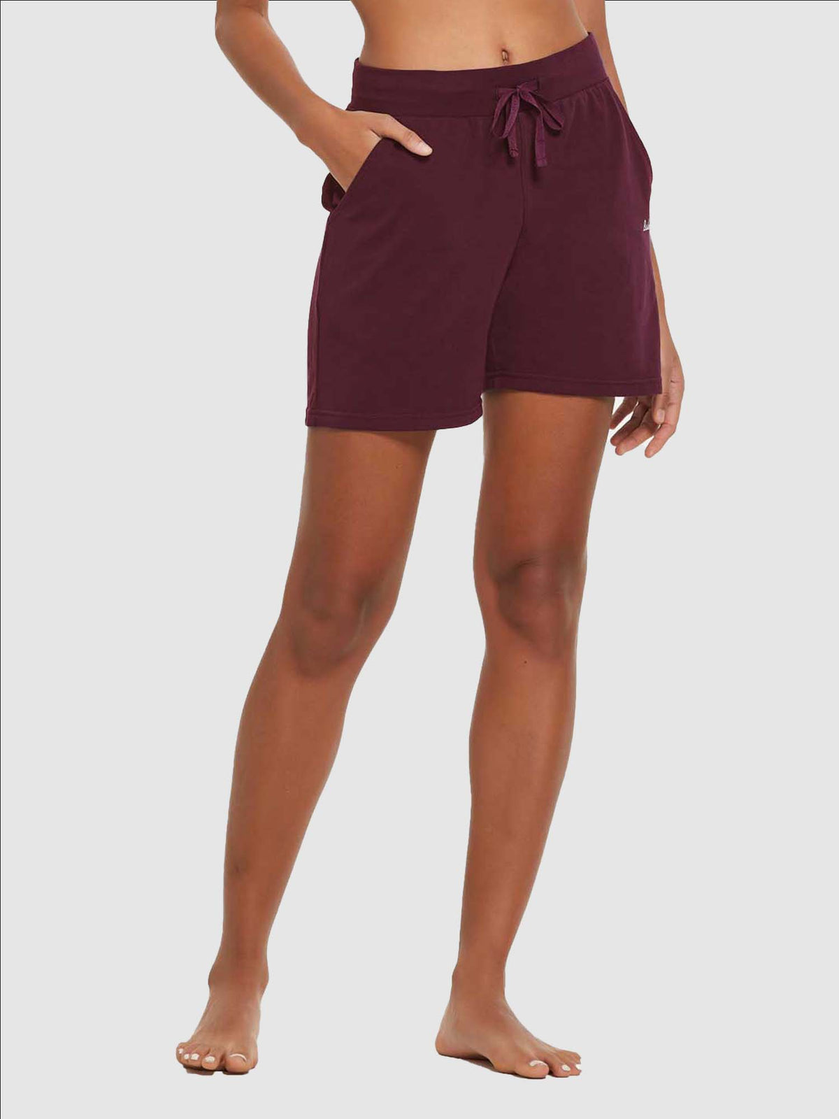 Women's Cotton Lounge Shorts - Wine Red / S