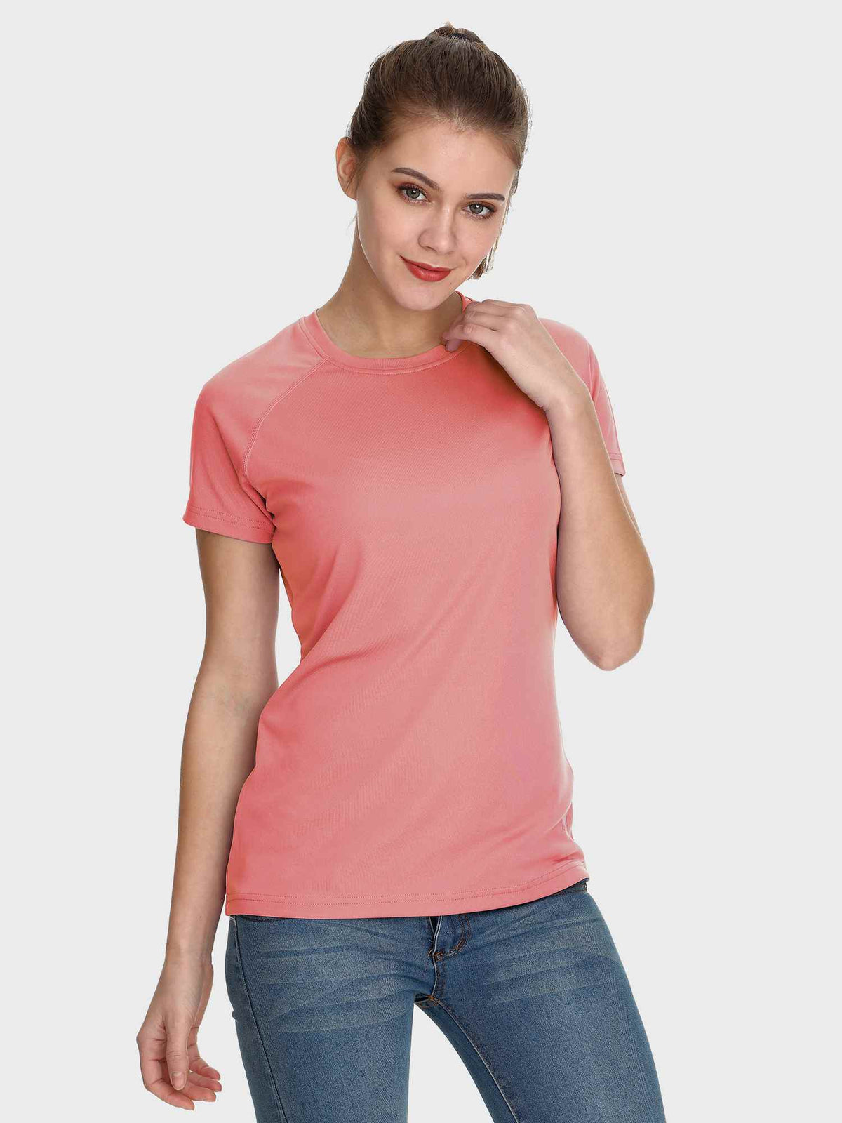 Women's Outdoor Short Sleeve T-Shirt - Pink / 2XL