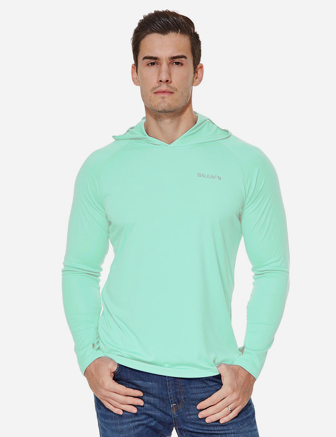 Men's UPF 50+ Sun Hoodie - Light Green / 3XL