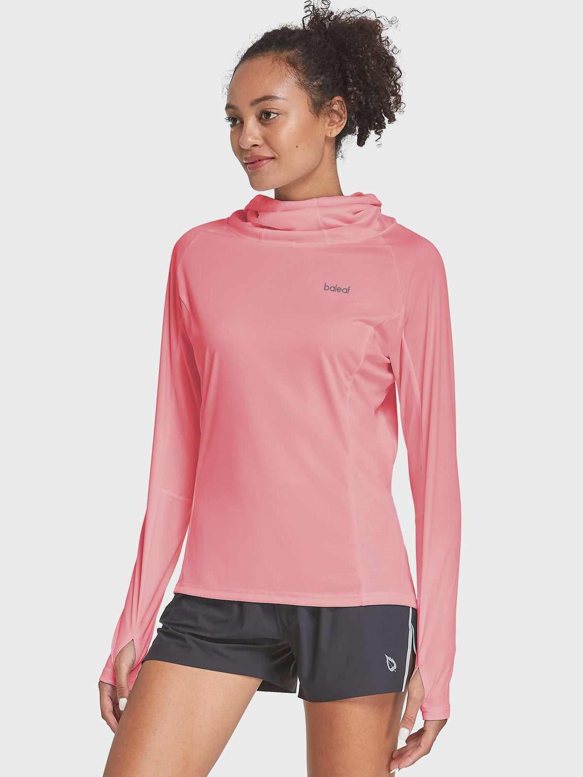Women's UPF 50+ Hiking Shirt With Face Cover - Pink / 3XL