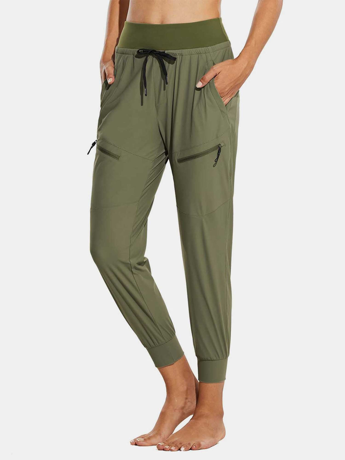 Women's High-Waisted Quick-Dry Hiking Joggers - Light Green / XS