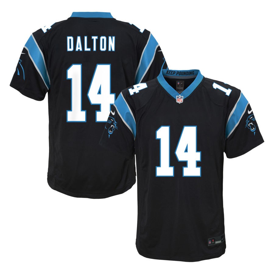 Andy Dalton Youth Nike  Black Carolina Panthers Custom Game Jersey