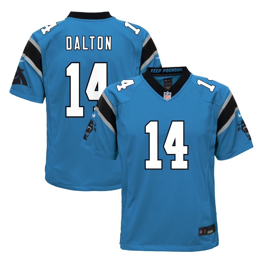 Andy Dalton Youth Nike  Blue Carolina Panthers Alternate Custom Game Jersey