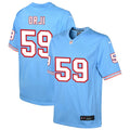Anfernee Orji Youth Nike Light Blue Tennessee Titans Oilers Throwback Custom Game Jersey