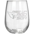Arizona Cardinals Etched 17oz. Rally Cry Stemless Wine Glass