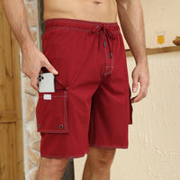 Quick Dry Swim Trunks for Men with Liner Summer Beach Shorts Red S-4XL