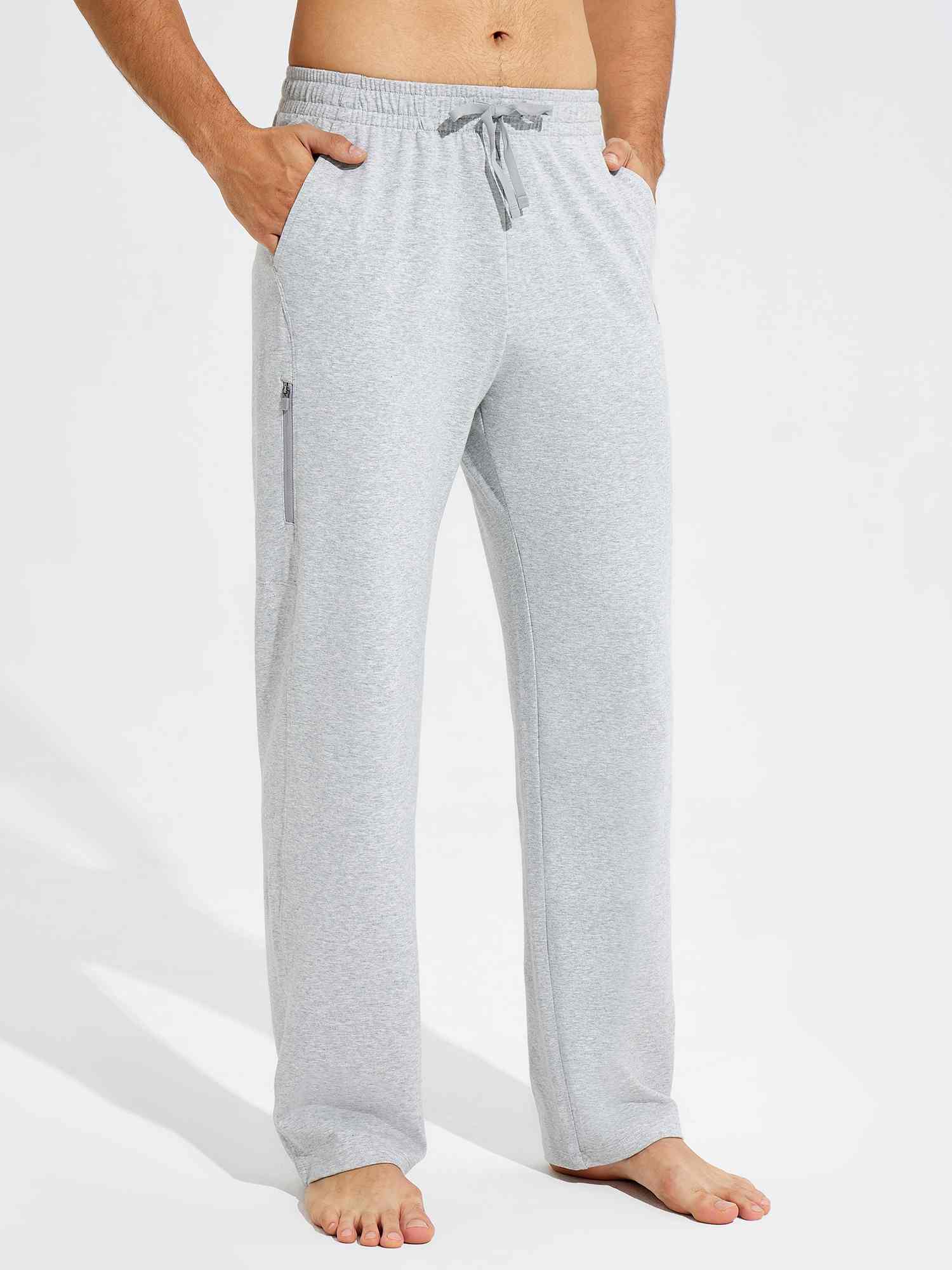 Men's Cotton Yoga Cargo Pants - Heather Light Gray / 2XL