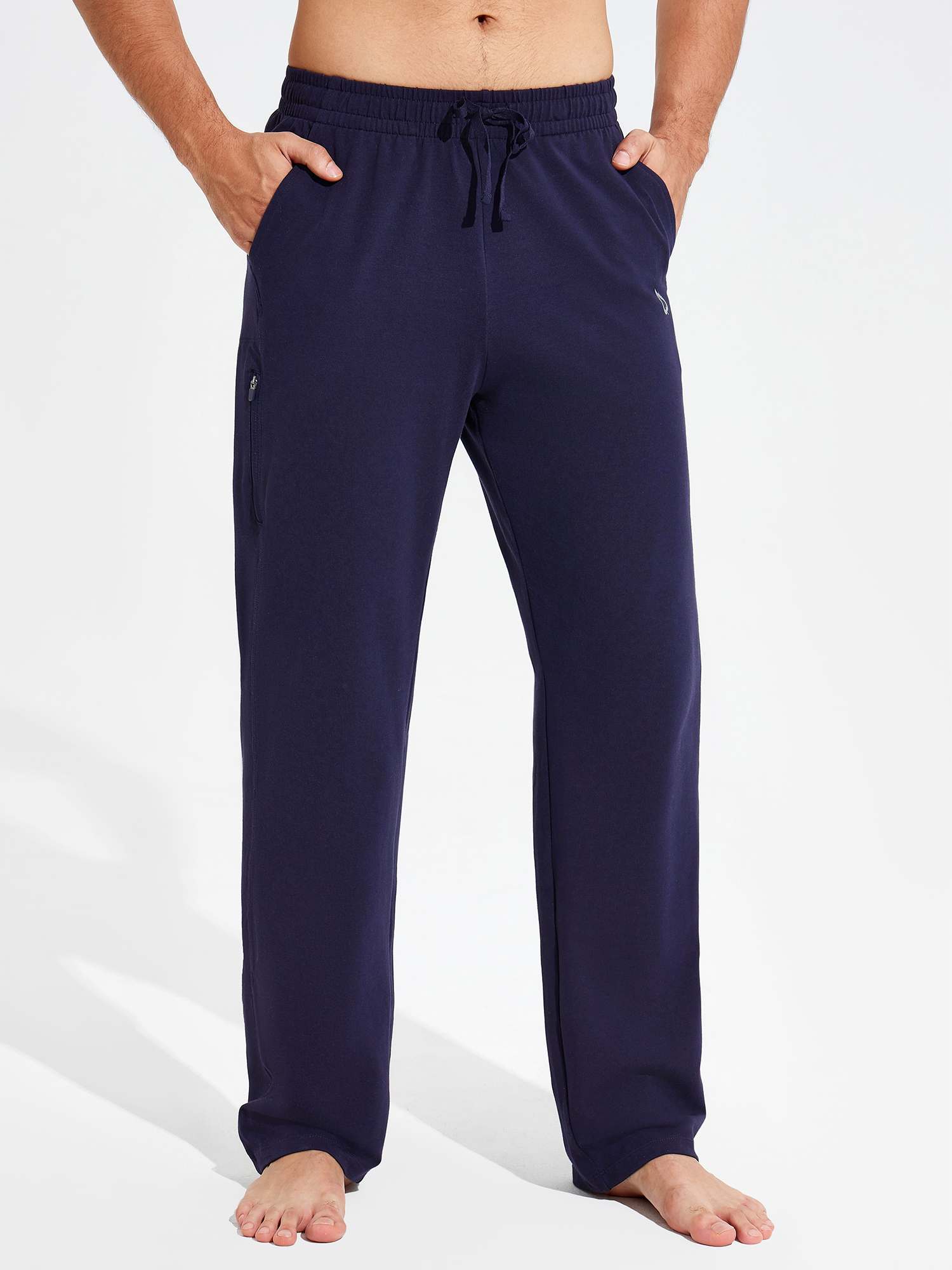 Men's Cotton Yoga Cargo Pants - Navy Blue / S