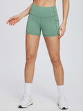 Women's 3" High-Waisted Compression Biker Shorts - Green / XL
