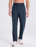 Men's Stretch Waist Tapered Joggers - Navy Blue / L