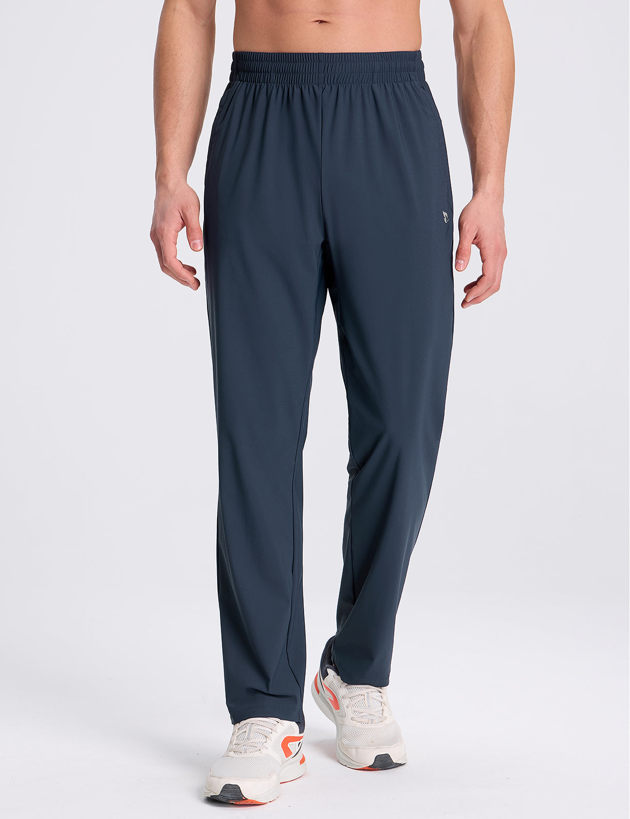 Men's Stretch Waist Tapered Joggers - Navy Blue / L