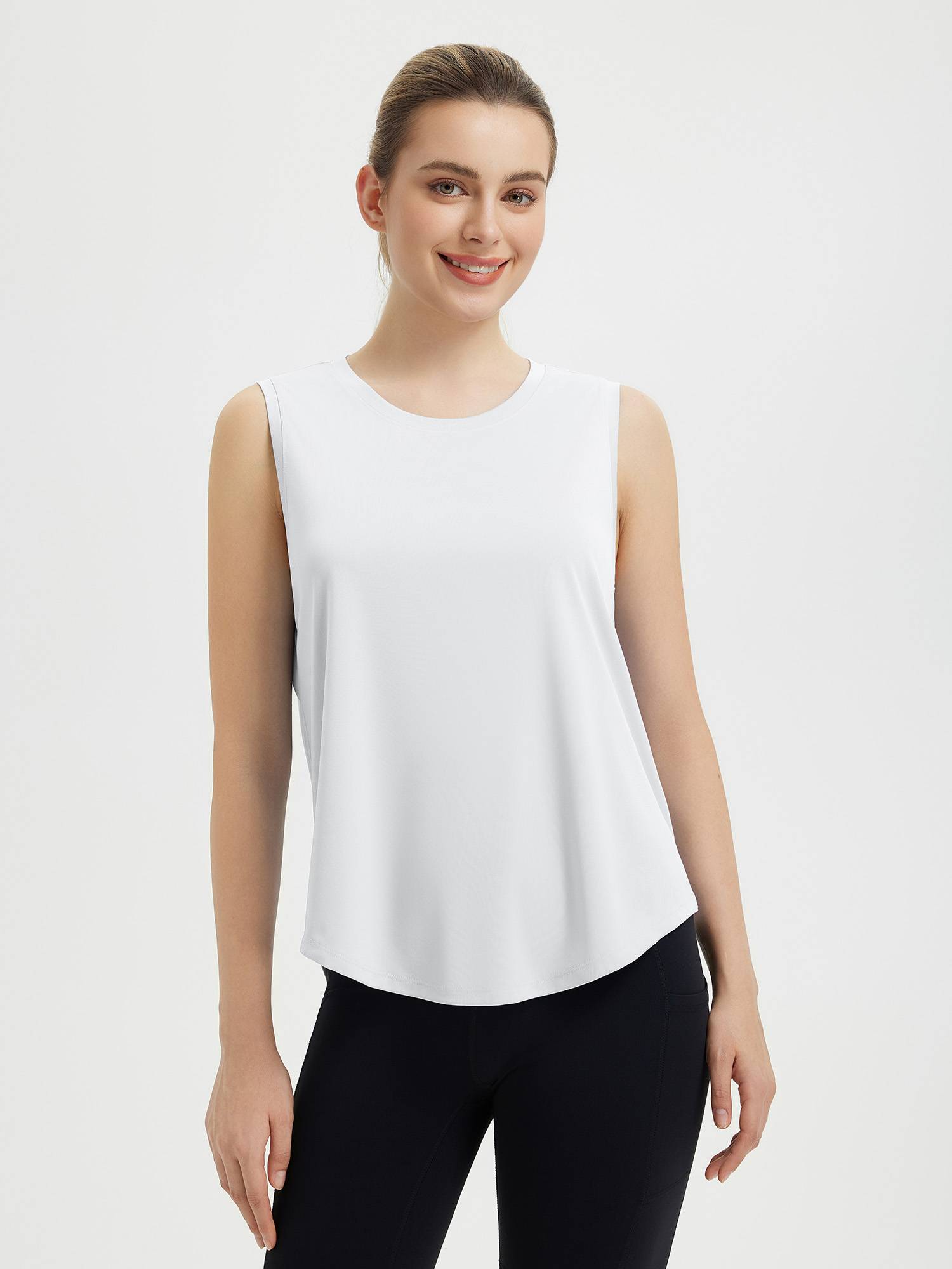Women's Sleeveless Racerback Running Tank - White / XS