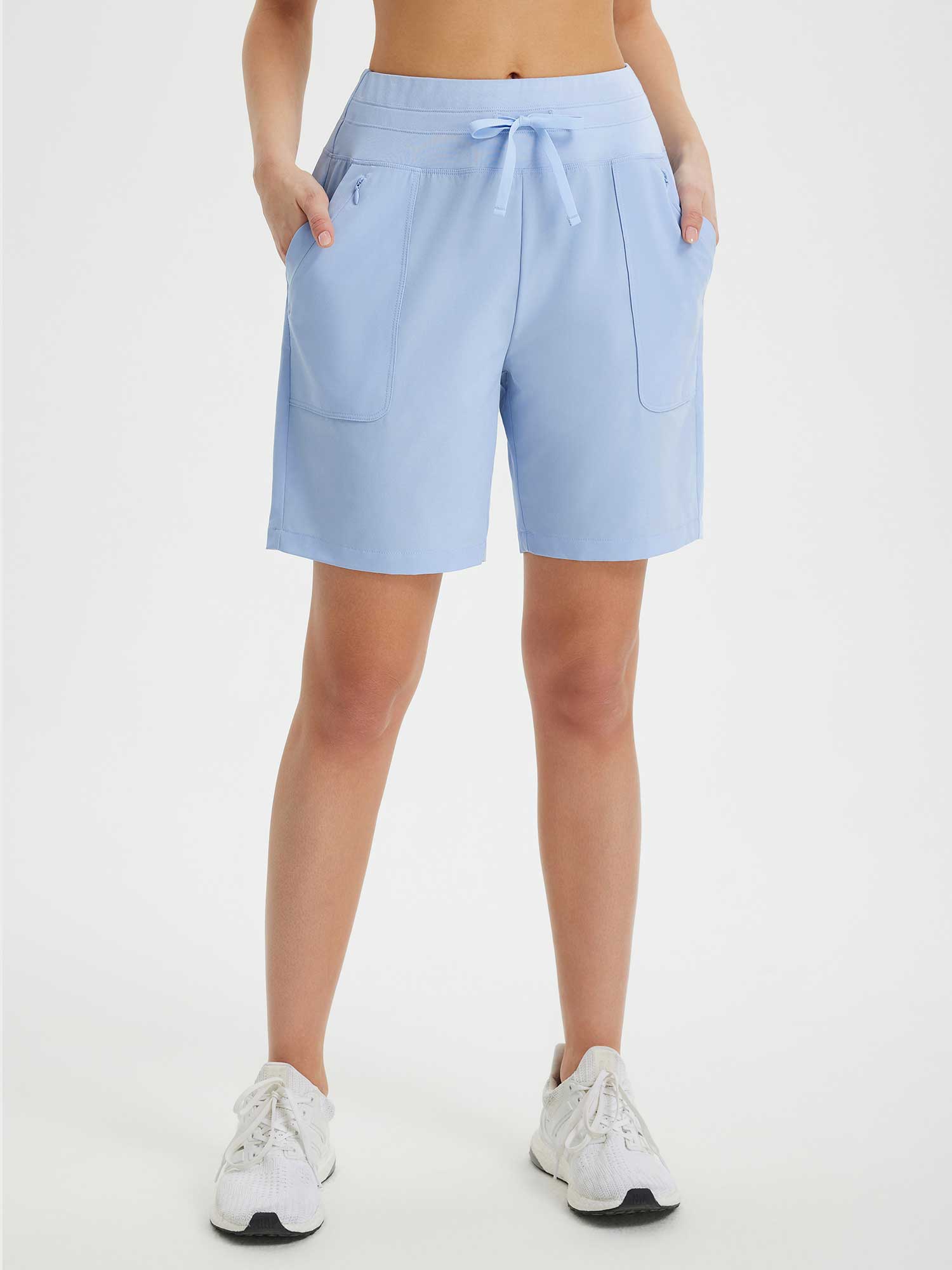 Women's 7" High-Waisted Running Shorts - Light Blue / M