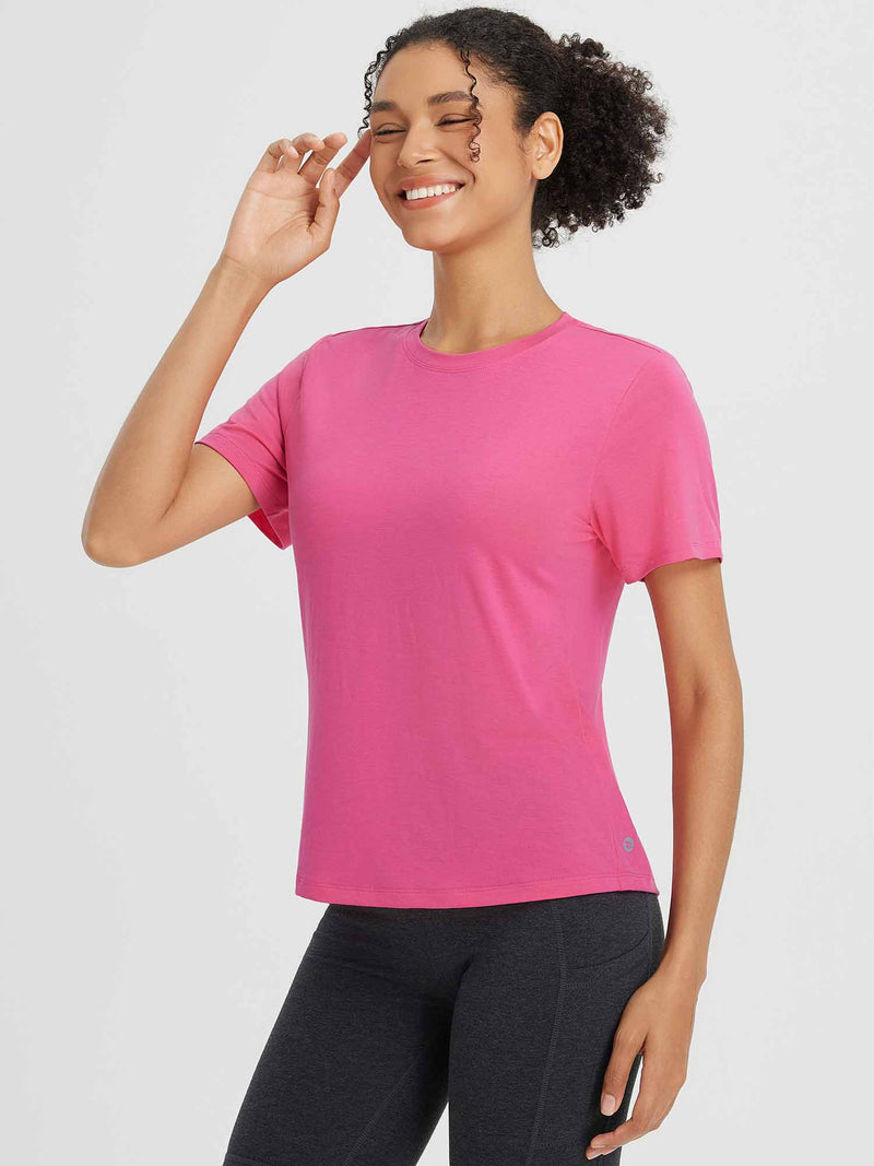 Dreamy Flow Crew Neck Tee - Hot Pink / 2XL