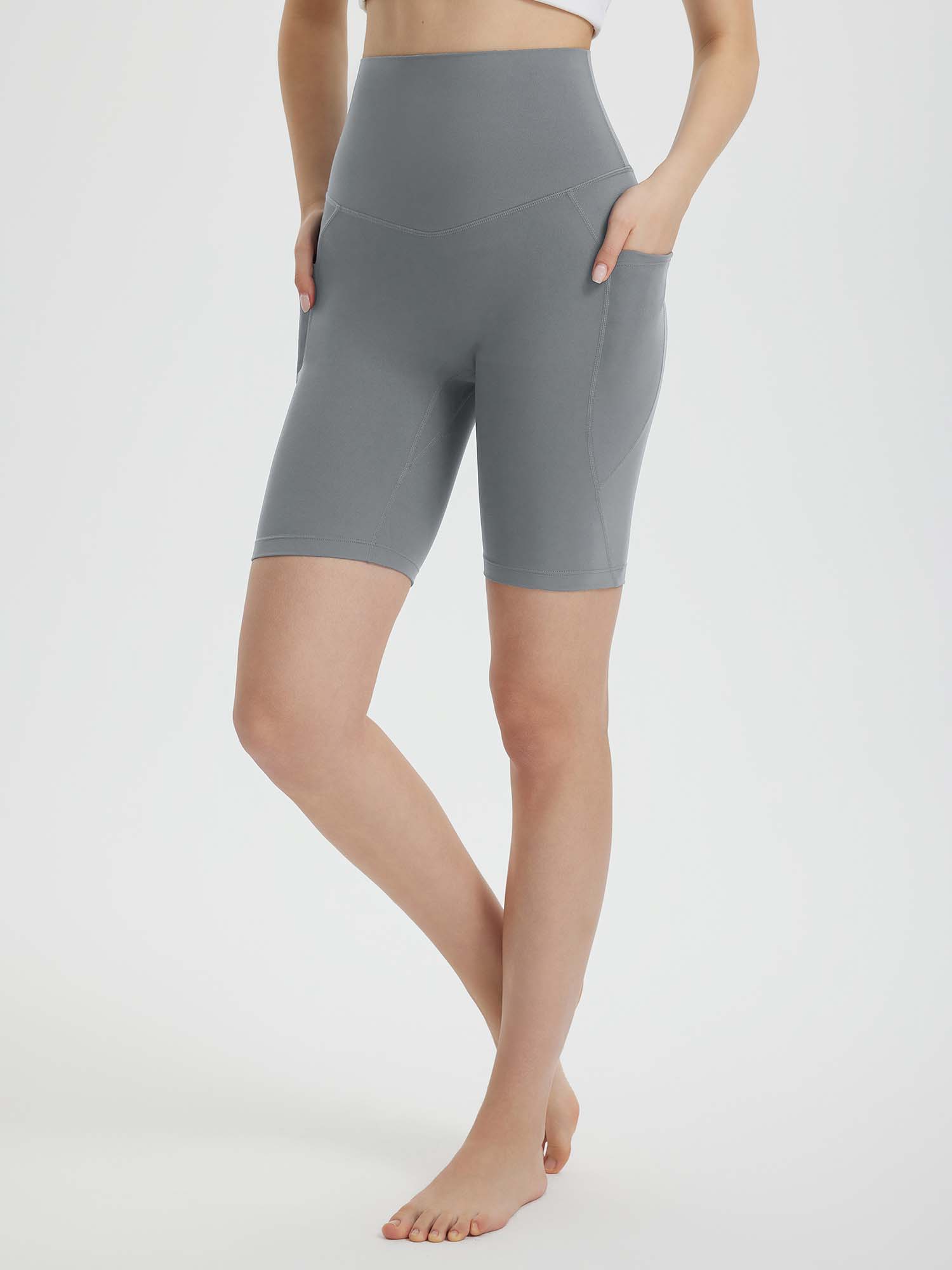 Women's 8" Super High-Waisted Biker Shorts - Dark Gray / XL