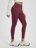 Women’s Yoga Floral Fleece High-Waisted Leggings - Wine Red / XL