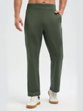 Men's Yoga Fleece Waterproof High-Waisted Straight-Leg Pants - Army Green / S