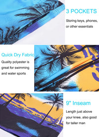 Men'S Swim Trunks Long Bathing Suits with Mesh Lining and Pockets Quick Dry Beach Board Shorts