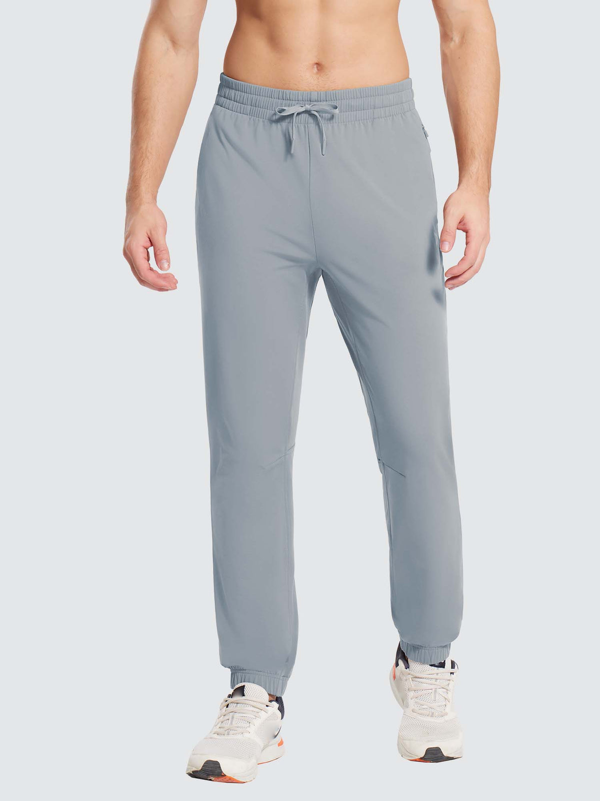 Men's Reflective Fleece Jogger Pants - Light Gray / 3XL
