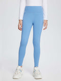 Girls' Fleece-Lined Yoga Leggings - Light Blue / XL