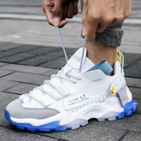 Plus Size Men's Non-Slip Summer Sneakers - Comfortable White Sports & Running Shoes for Active Husbands - GMB-1414
