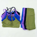 Nude Shorts Set for Women, Cross Back Bra, Yoga Outfit, Running Sports Outdoor