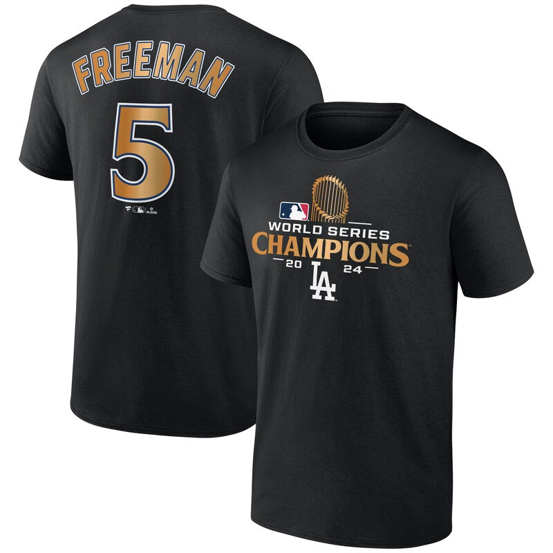Preschool Fanatics Heather Charcoal Los Angeles Dodgers 2024 World Series Champions Locker Room T-Shirt