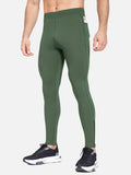 Men's Fleece-Lined Water-Resistant Running Tights - Army Green / 3XL