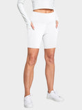 Women's 6" High-Waisted Biker Shorts - White / L