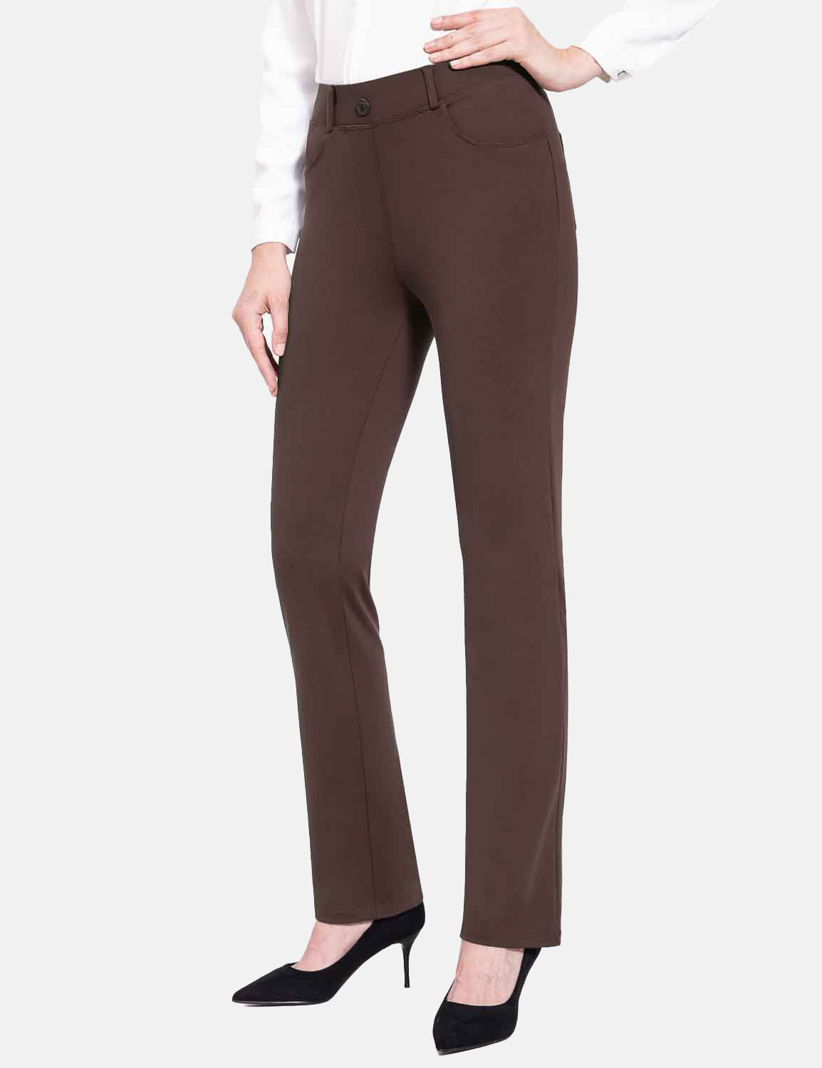Dressy Straight-Leg Yoga Pants - 2XL-Petite / Puce